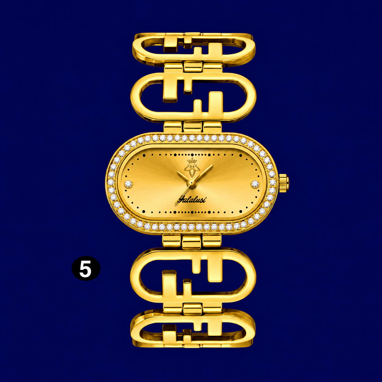 Luxury Crystal Women's Watch – Oval Quartz Bracelet Watch
