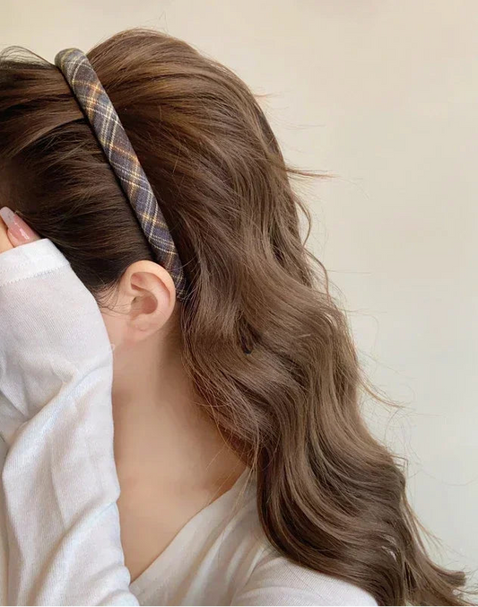 Elegant Plaid Headband for Women – Vintage Hair Accessory, Comfortable Daily Hairband