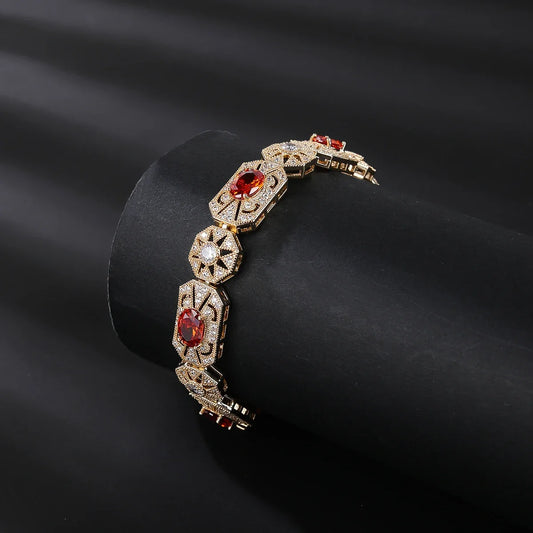 Luxury Multicolor Cubic Zirconia Bracelet – Elegant Royal Design for All Occasions