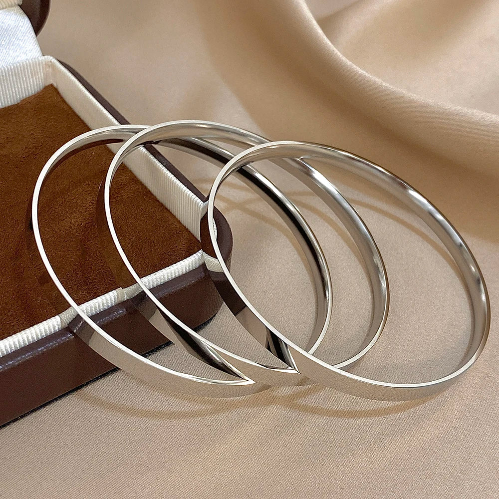3PCS Gold Plated Stainless Steel Bangle Bracelet Set