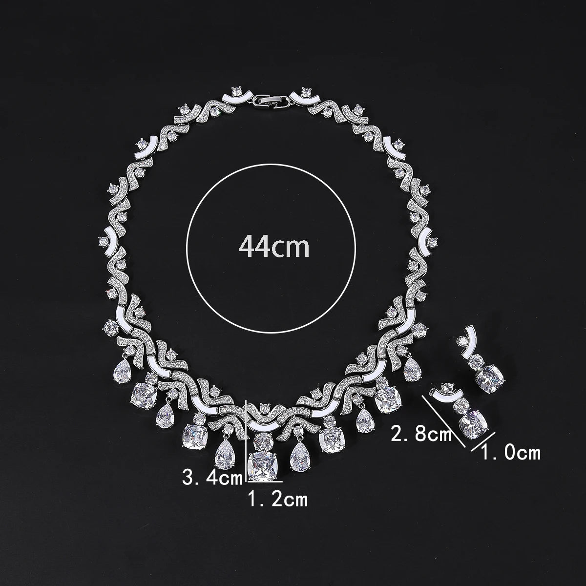 Luxury Zirconia Jewelry Set – Elegant Necklace & Earrings for Bridal and Evening Occasions