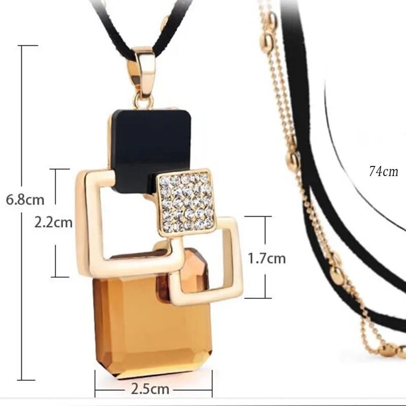 Elegant crystal necklace with a unique modern design