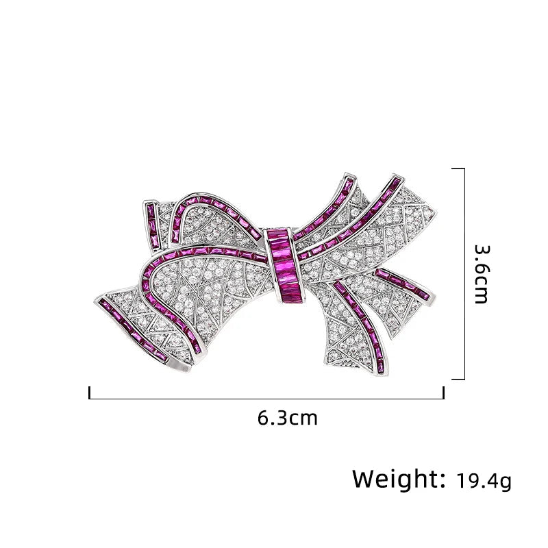 Crystal Bow Brooch for Women – Luxury Rhinestone Pin