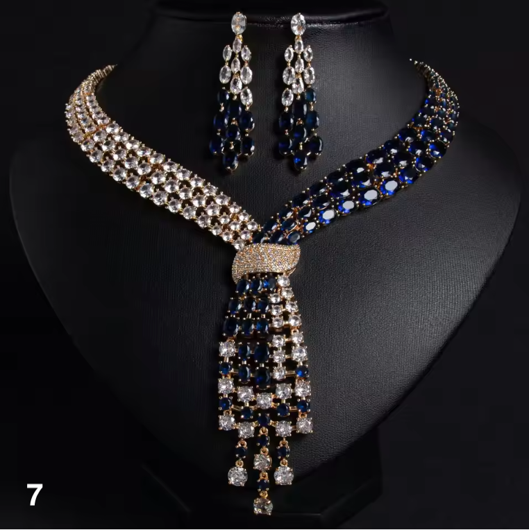 Luxury Water Drop Necklace & Earrings Set – Elegant Jewelry for Parties & Occasions