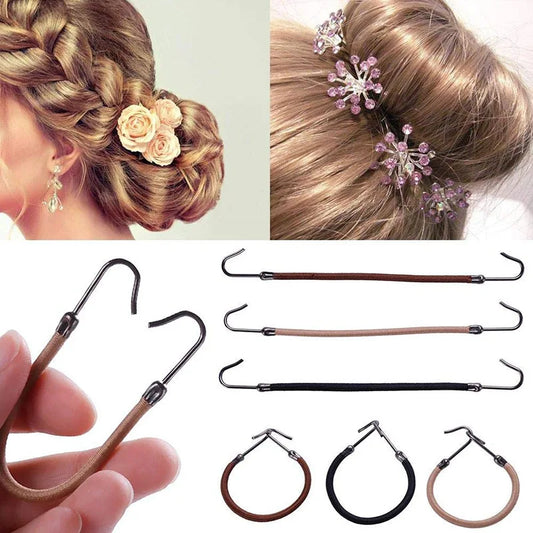 10 /20/30Pieces Double Hook Elastic Hair Bands – Strong Hold & Stylish Ponytail Accessory