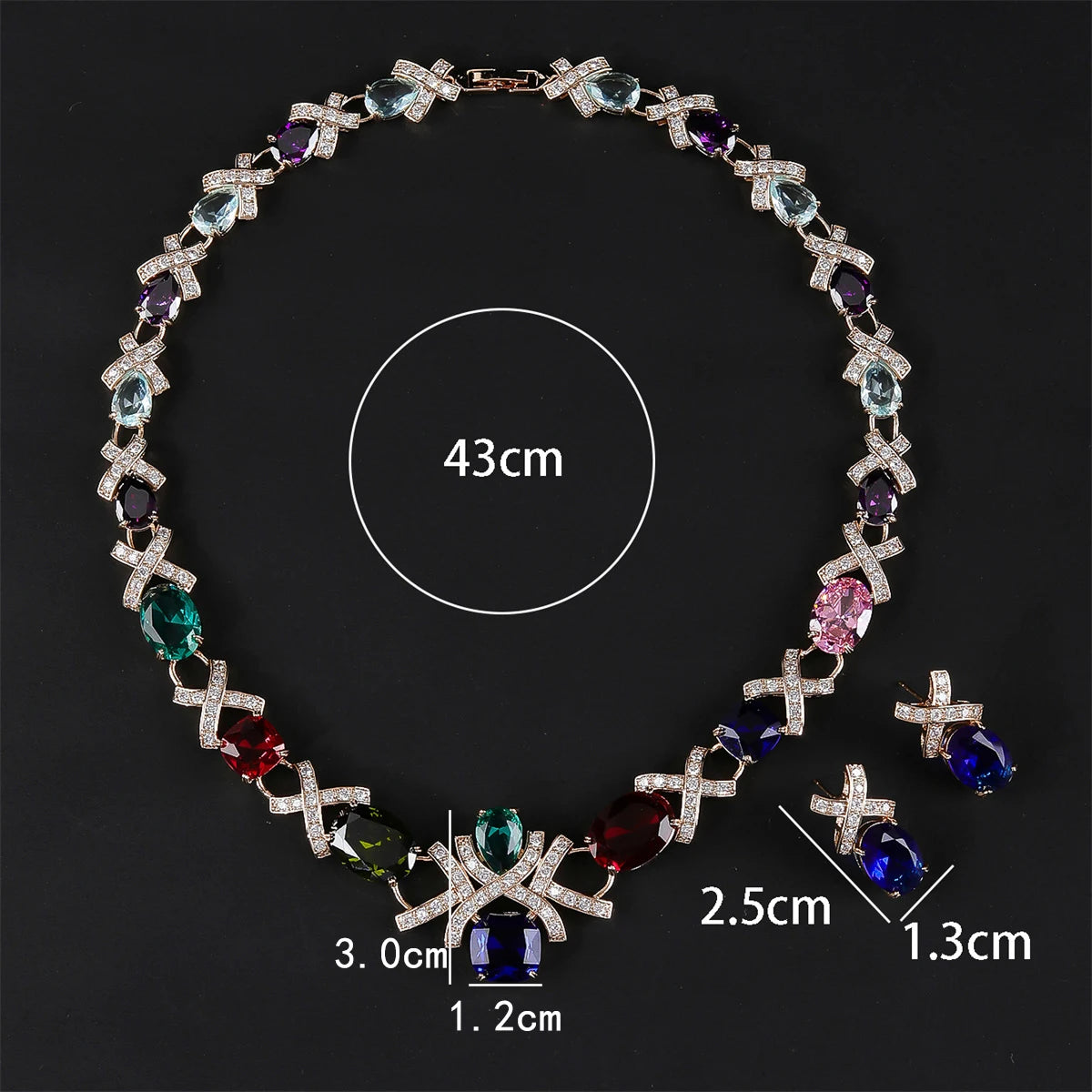 Luxury Crystal Necklace & Earrings Set – Elegant Jewelry for Women’s Parties & Occasions