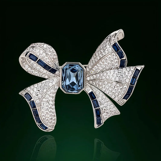 Luxury Crystal Bow Brooch – Elegant Palace Style Pin for a Royal Look