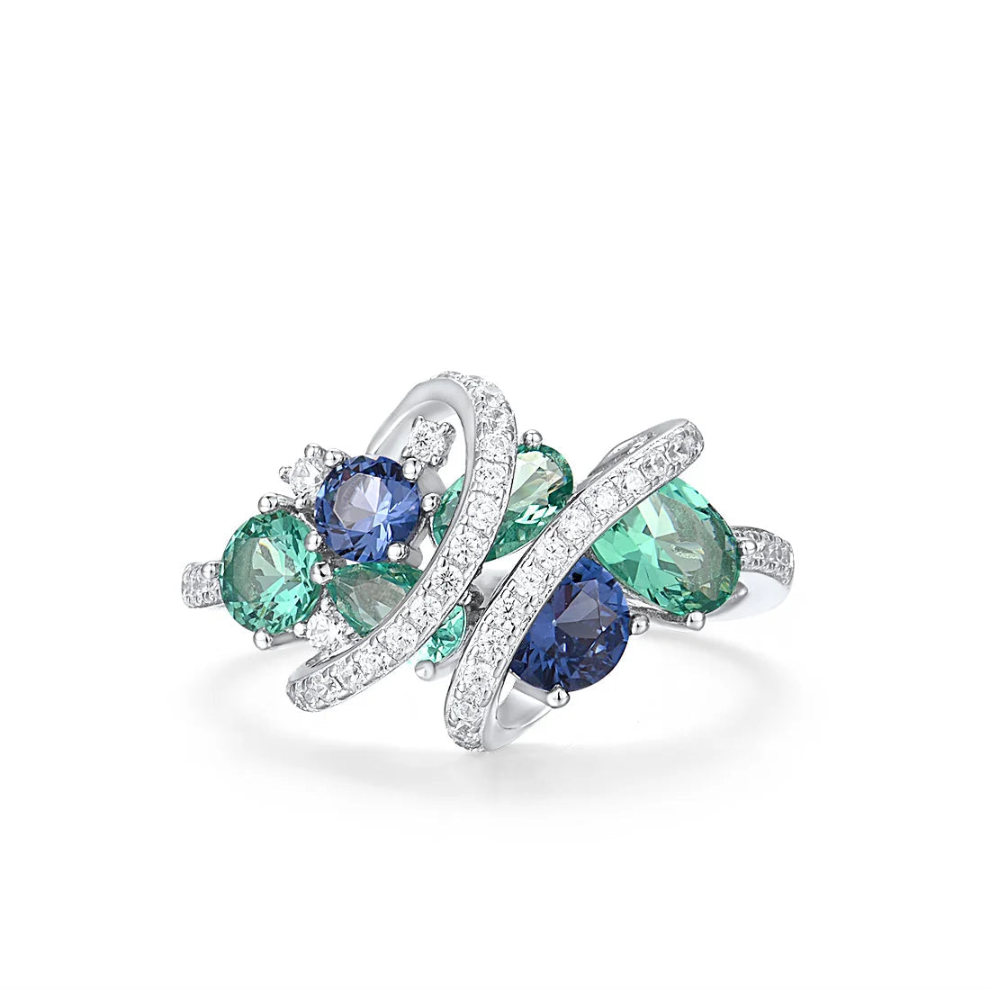 Luxury 925 Sterling Silver Rings - Elegant Design with Spinel & CZ Stones