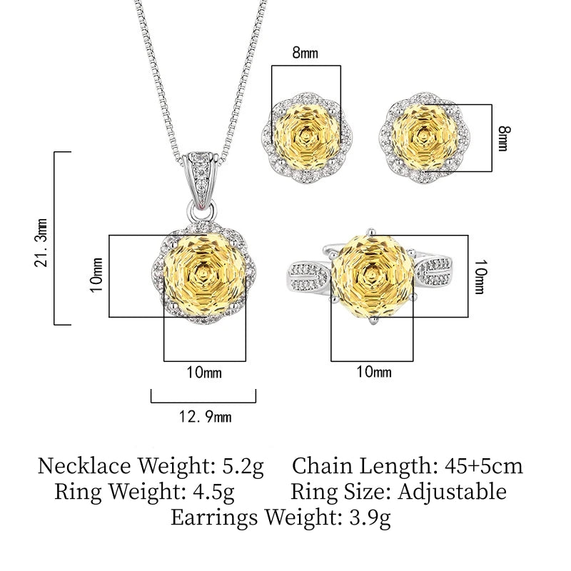 Yellow Zircon Jewelry Set – Luxury Collection