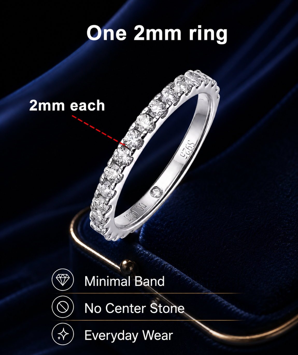 Moissanite Rings for women Sparkling Diamond Bridal Sets with GRA s925 Sterling Sliver Plated 18k Eternity Band