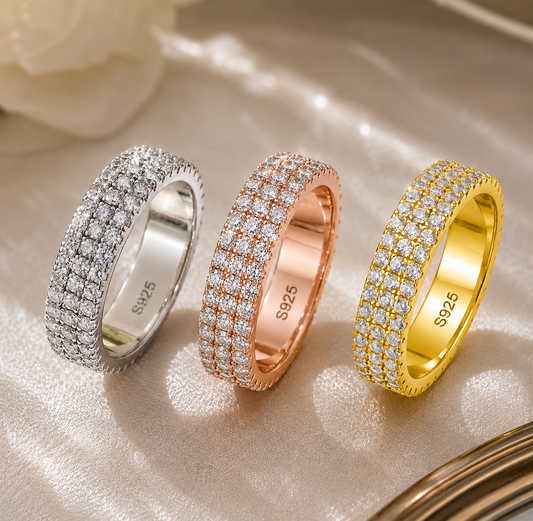925 Sterling Sliver Moissanite Eternity Ring - Luxury Sparkling Band
