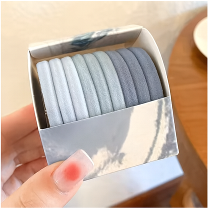 Colorful High-Elastic Hair Tie Set – Soft Nylon & Rubber Hair Bands | Cute Hair Accessories for Women & Girls