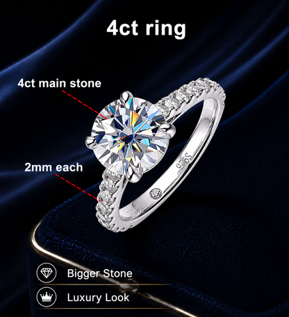 Moissanite Rings for women Sparkling Diamond Bridal Sets with GRA s925 Sterling Sliver Plated 18k Eternity Band