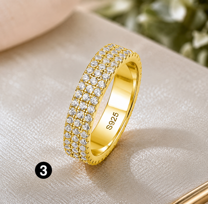 925 Sterling Sliver Moissanite Eternity Ring - Luxury Sparkling Band