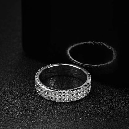 925 Sterling Sliver Moissanite Eternity Ring - Luxury Sparkling Band