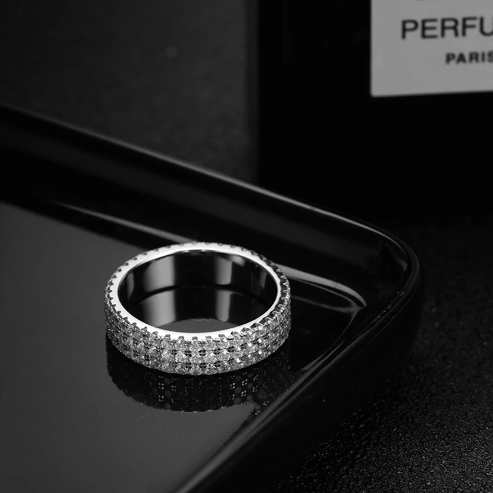 925 Sterling Sliver Moissanite Eternity Ring - Luxury Sparkling Band