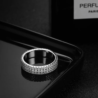 925 Sterling Sliver Moissanite Eternity Ring - Luxury Sparkling Band