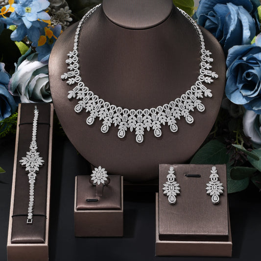 Luxury Bridal Jewelry Set – 4 Pieces with Zirconia Shine