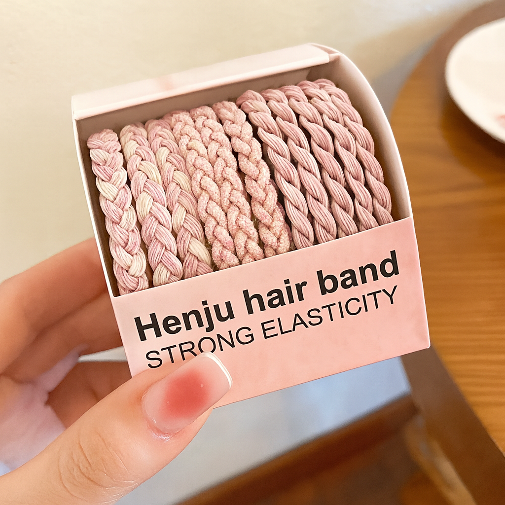 Colorful High-Elastic Hair Tie Set – Soft Nylon & Rubber Hair Bands | Cute Hair Accessories for Women & Girls