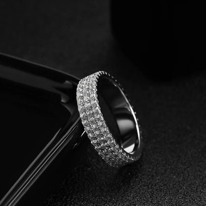 925 Sterling Sliver Moissanite Eternity Ring - Luxury Sparkling Band