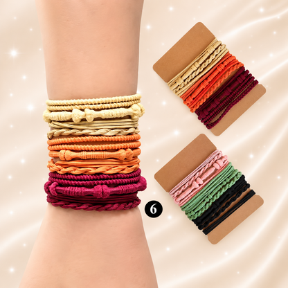 Boho Elastic Hair Ties & Bracelets – 20 Pcs