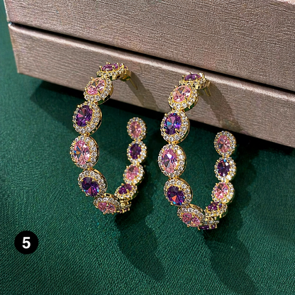 Premium Zirconia Hoop Earrings – Elegant Crystal Circle Jewelry