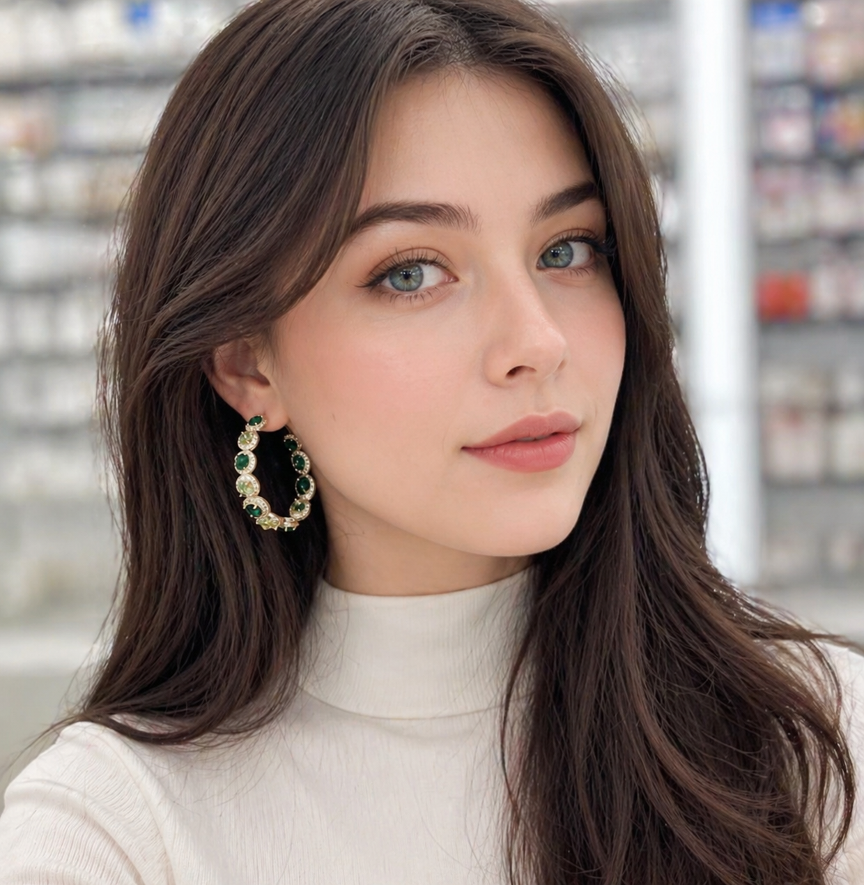 Premium Zirconia Hoop Earrings – Elegant Crystal Circle Jewelry