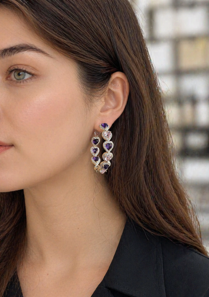 Premium Zirconia Hoop Earrings – Elegant Crystal Circle Jewelry