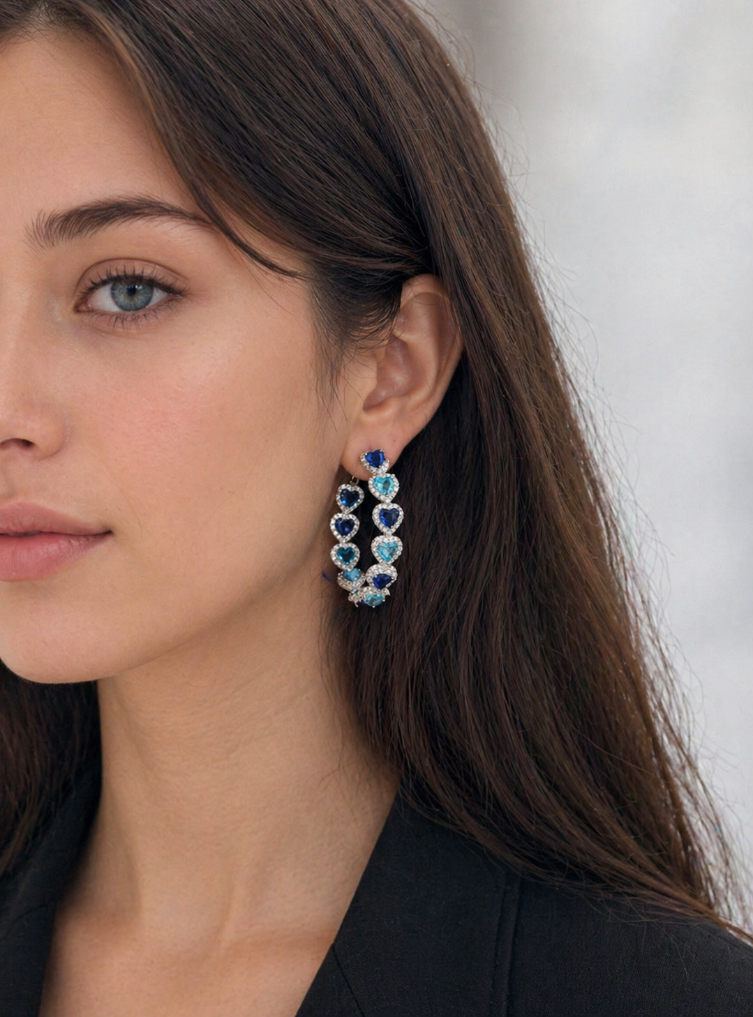 Premium Zirconia Hoop Earrings – Elegant Crystal Circle Jewelry