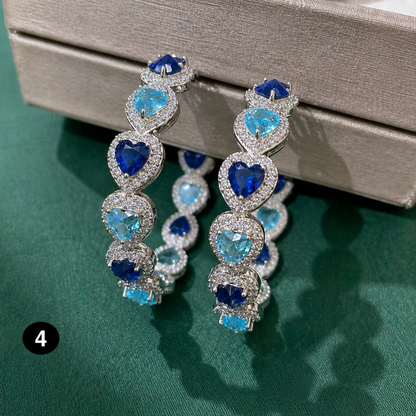 Premium Zirconia Hoop Earrings – Elegant Crystal Circle Jewelry