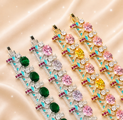 Luxury Gold Bracelet with Colorful Crystals