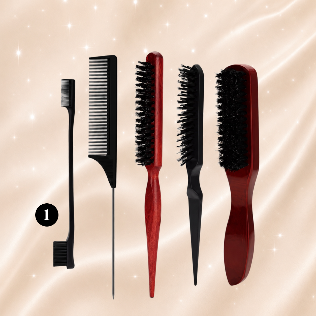 Hair Styling Comb & Brush Set – Teasing, Edge & Parting Tools