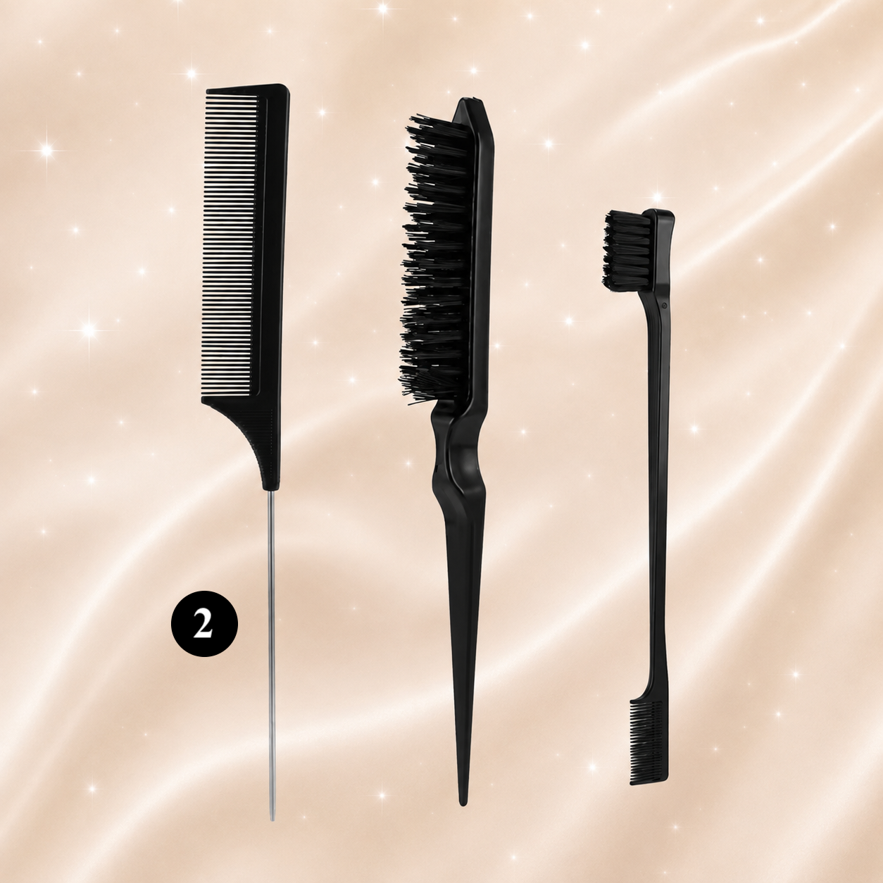 Hair Styling Comb & Brush Set – Teasing, Edge & Parting Tools