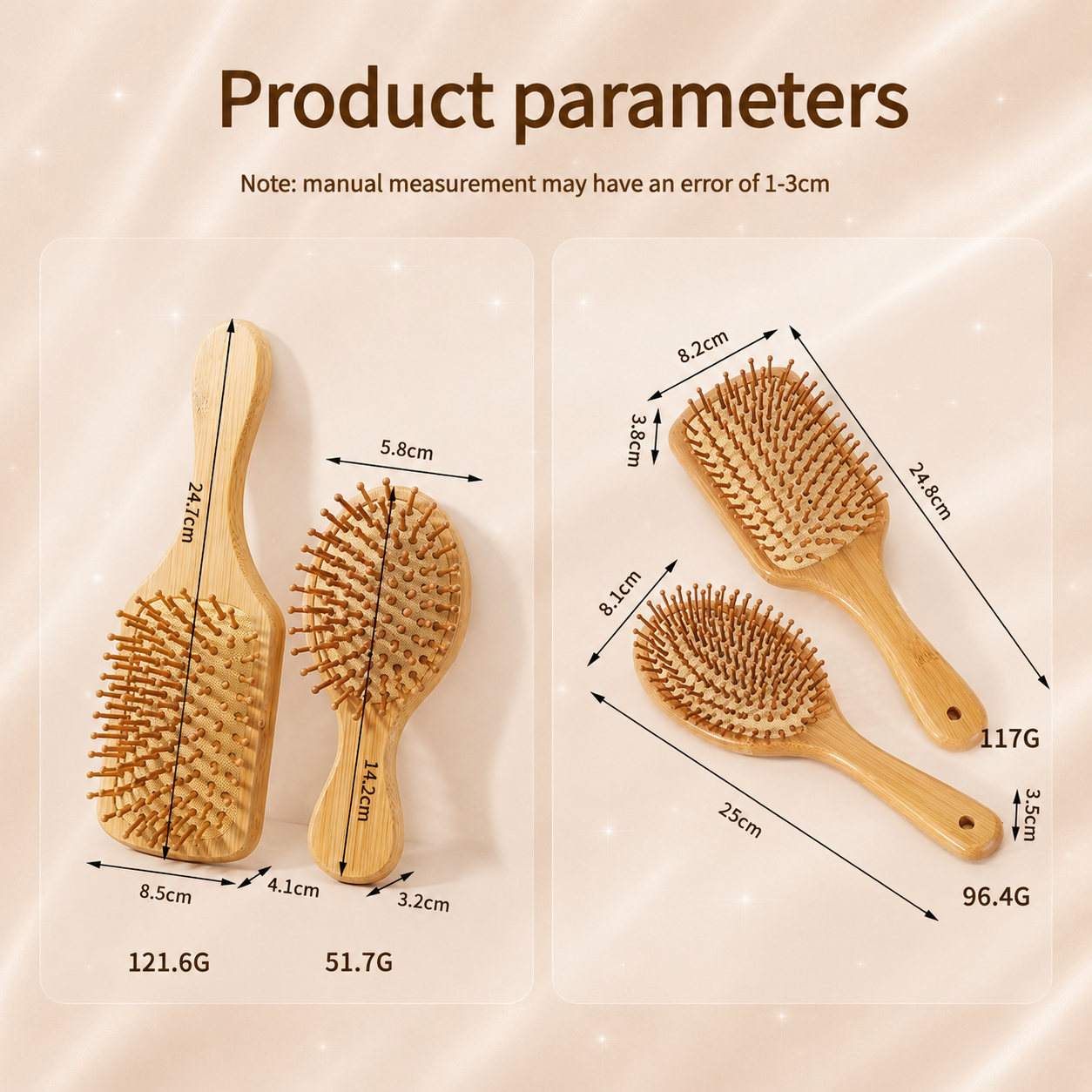Bamboo Hair Brush – Anti-Static Scalp Massage & Detangling Brush