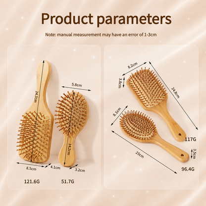 Bamboo Hair Brush – Anti-Static Scalp Massage & Detangling Brush