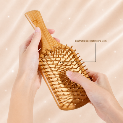 Bamboo Hair Brush – Anti-Static Scalp Massage & Detangling Brush