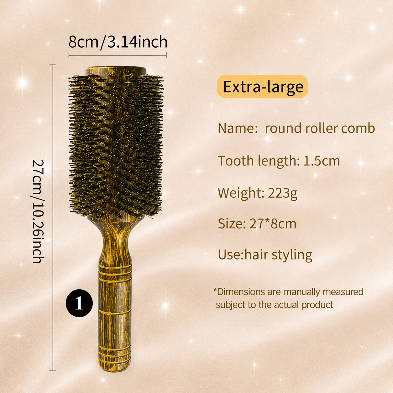 Boar Bristle Round Hair Brush – Volume & Blowout Styling