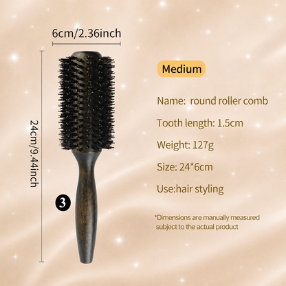 Boar Bristle Round Hair Brush – Volume & Blowout Styling
