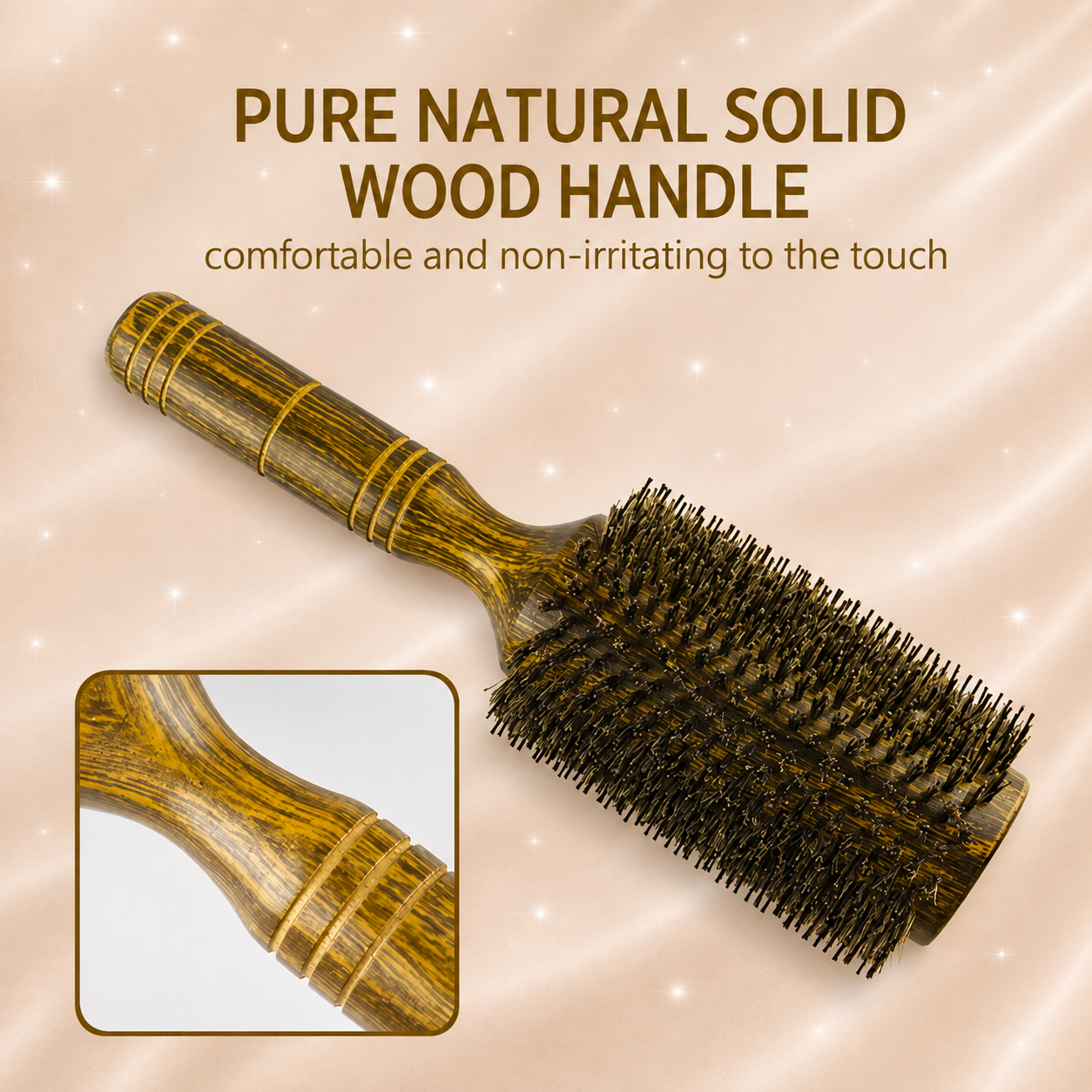 Boar Bristle Round Hair Brush – Volume & Blowout Styling