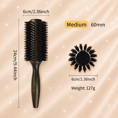 Boar Bristle Round Hair Brush – Volume & Blowout Styling