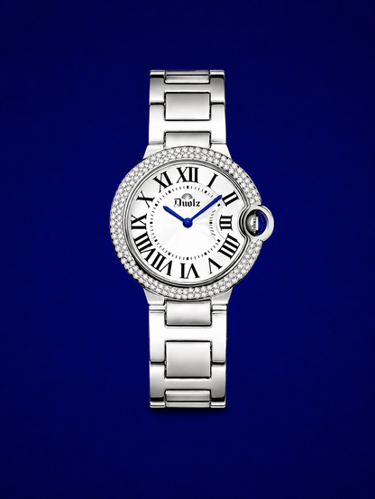 Elegant Crystal Women's Watch – Stainless Steel Quartz Dress Watch
