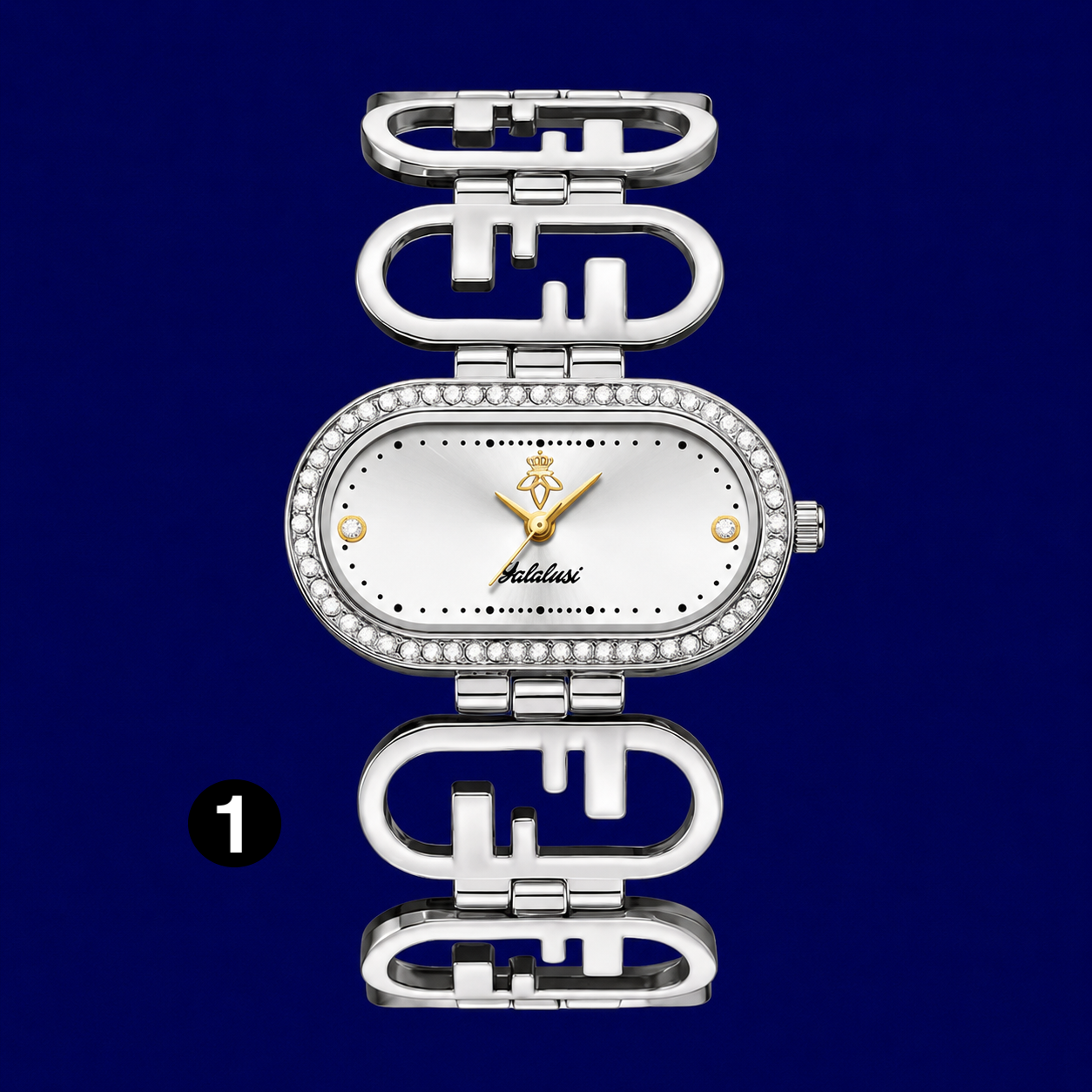 Luxury Crystal Women's Watch – Oval Quartz Bracelet Watch