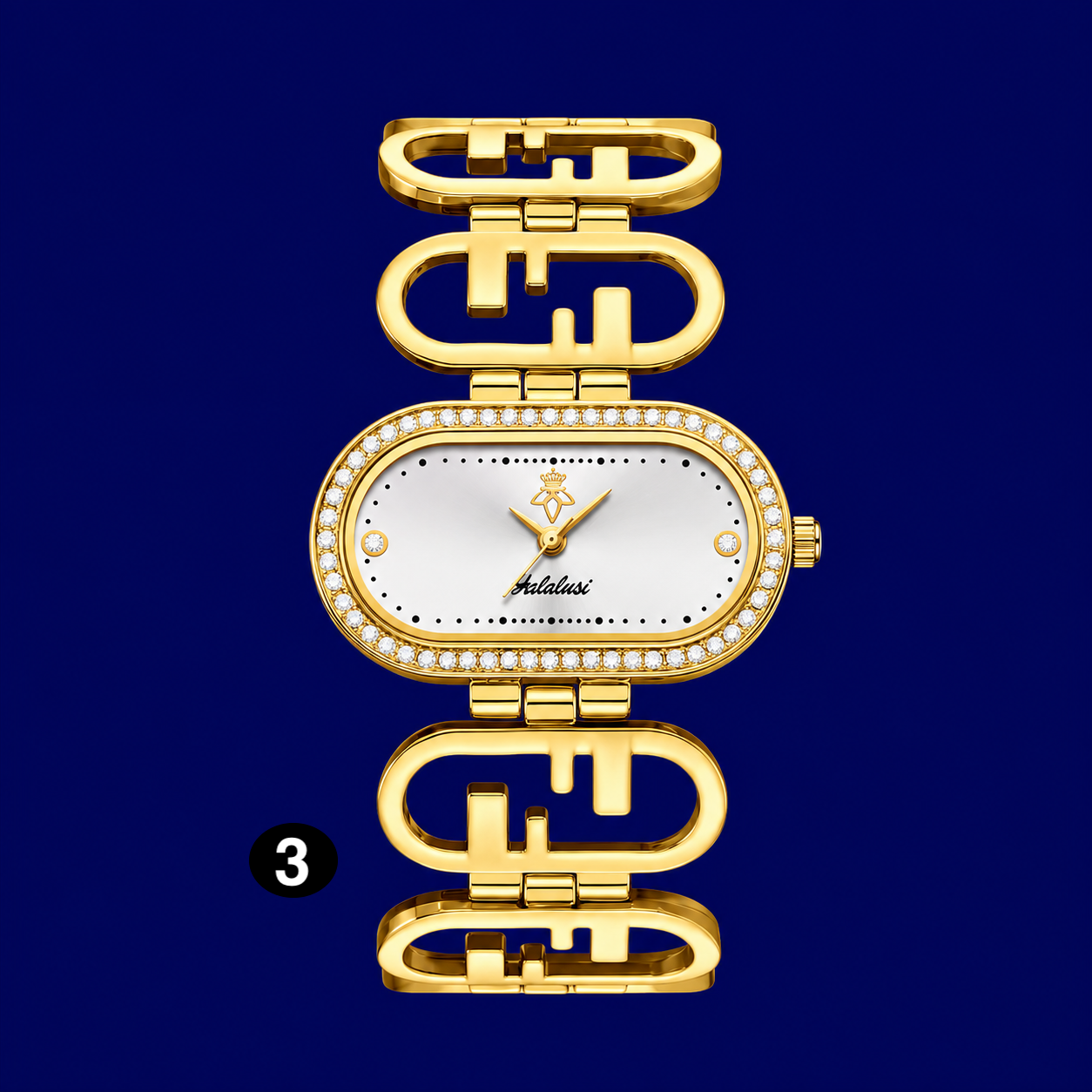 Luxury Crystal Women's Watch – Oval Quartz Bracelet Watch