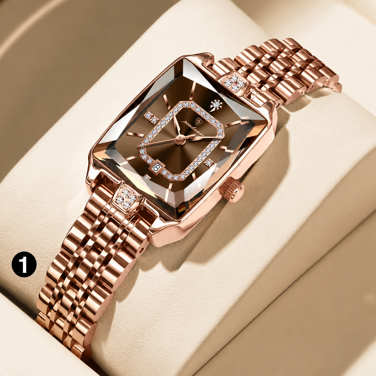 Luxury Women's Signature Watch – Crystal Quartz Timepiece