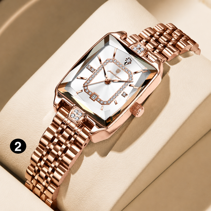 Luxury Women's Signature Watch – Crystal Quartz Timepiece