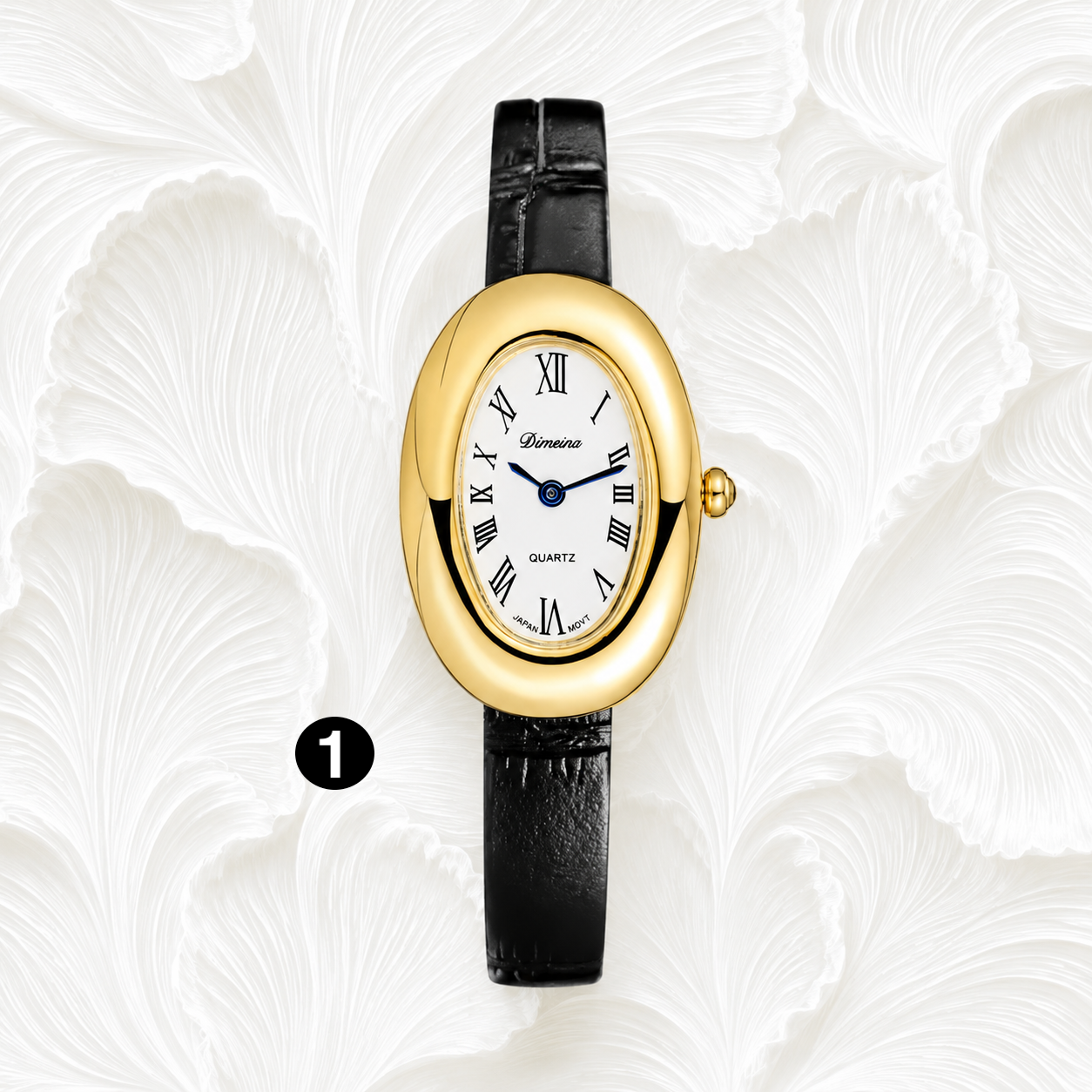 Luxury Oval Leather Women's Watch – Roman Dial Quartz Watch