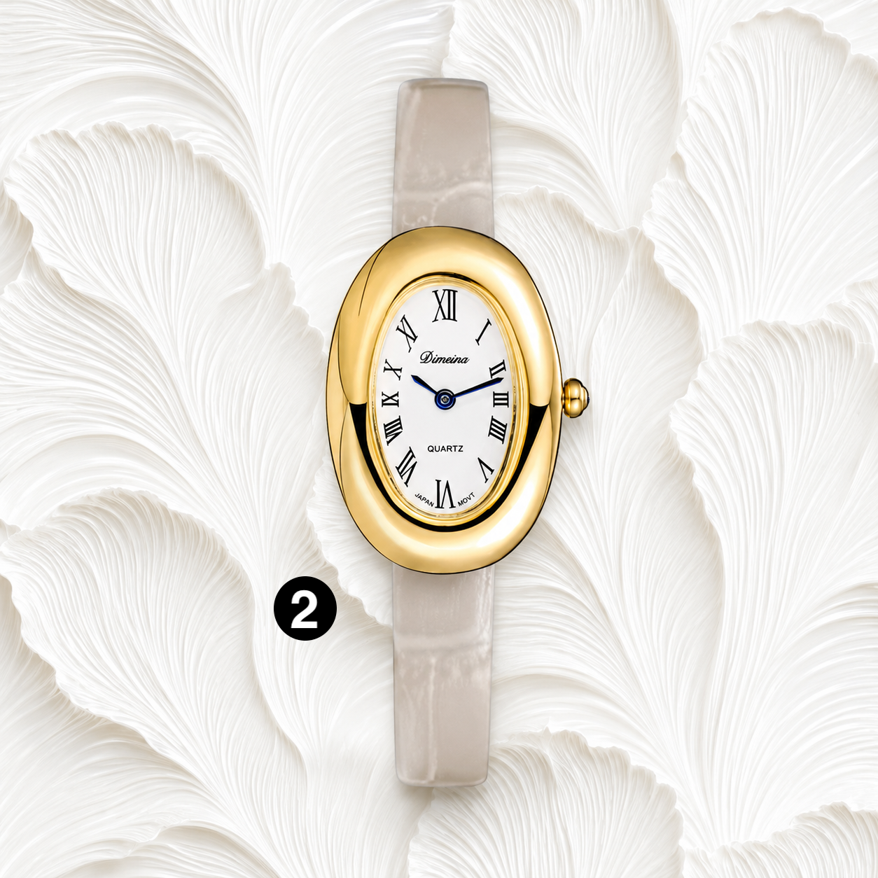 Luxury Oval Leather Women's Watch – Roman Dial Quartz Watch