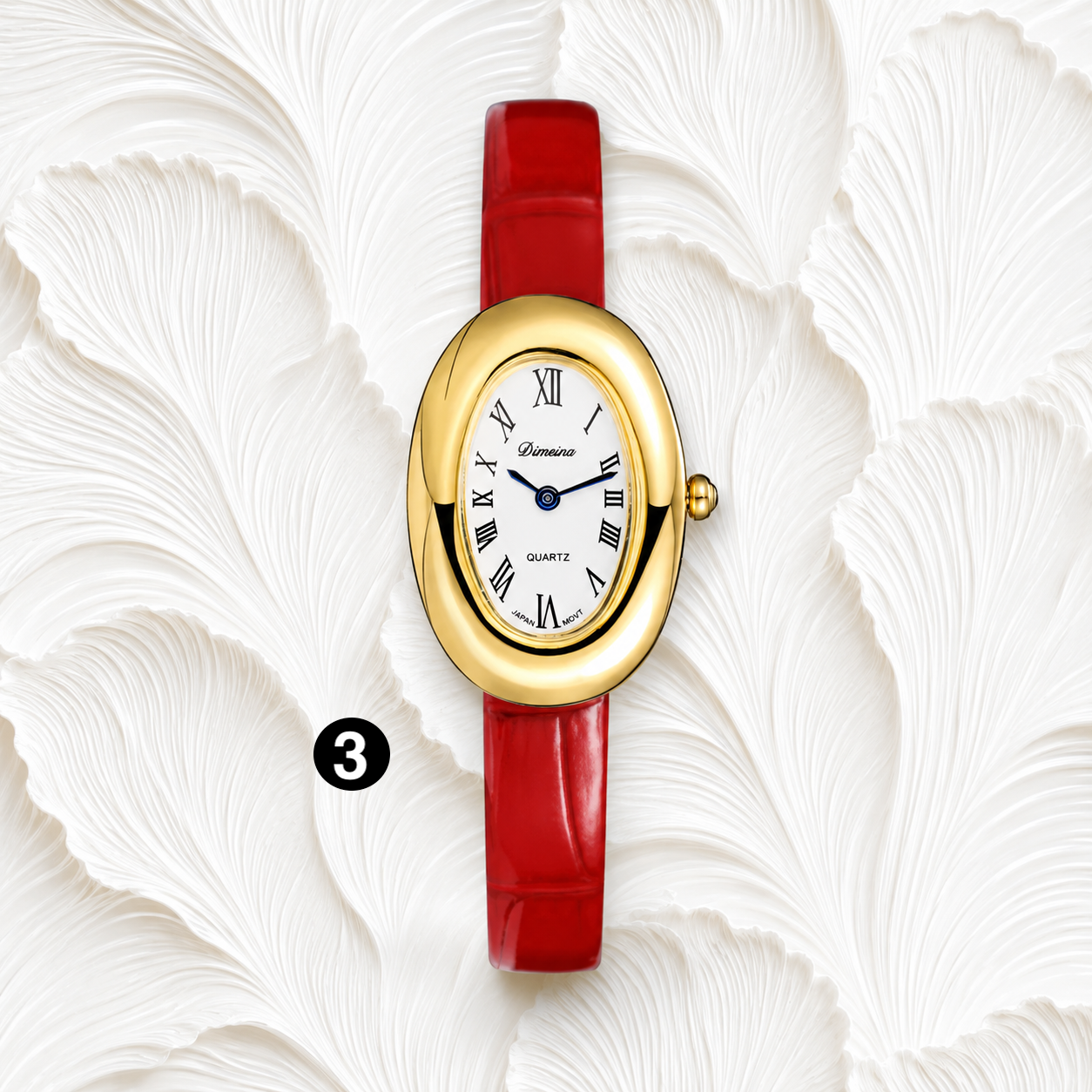 Luxury Oval Leather Women's Watch – Roman Dial Quartz Watch