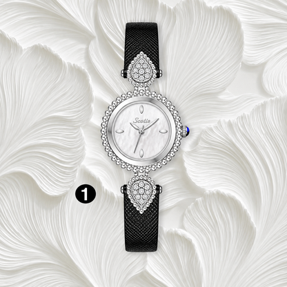 Elegant Vintage Women’s Watch – Luxury Waterproof Quartz with Crystal Details