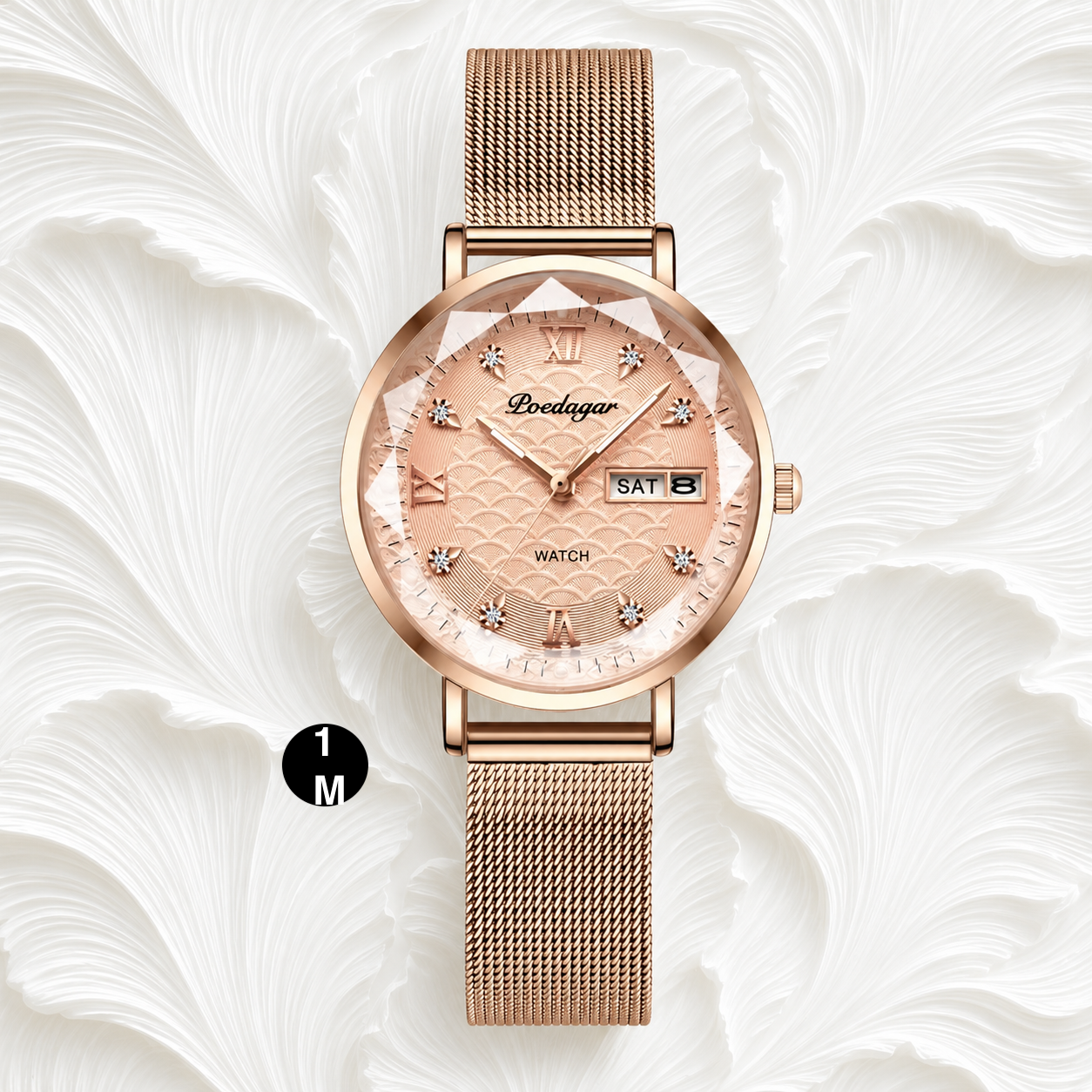 Elegant Rose Gold Women's Watch – Luxury Stainless Steel Quartz